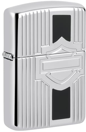 Zippo Windproof Lighter - 2025 Harley-Davidson Limited Edition, Armor High Polish Chrome, Deep Carve/Epoxy Inlay - Refillable - Reusable - Windproof Design - Gift Box - Made in USA