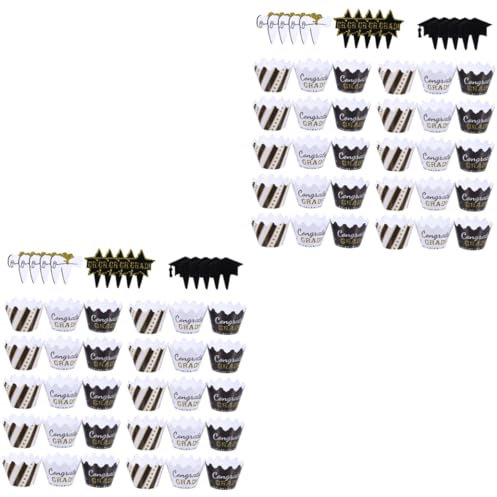 BESTonZON 2 Sätze Abschlusstorte Umgeben Kuchen Picks Felgen Essbar Neon Abschlussfeier Kuchendekoration Abschlussfeier Cupcake Dekoration Abschluss-kuchenaufsatz Dessert-topper Stück * 2