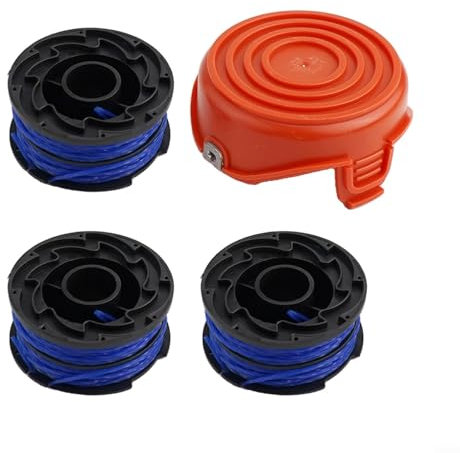 Couvercle de bobine et options de ligne pour tondeuse Black & Decker pour GL315 GL350 GL650 Accessoires essentiels pour équipement de pelouse (1 capuchon + 3 bobines)