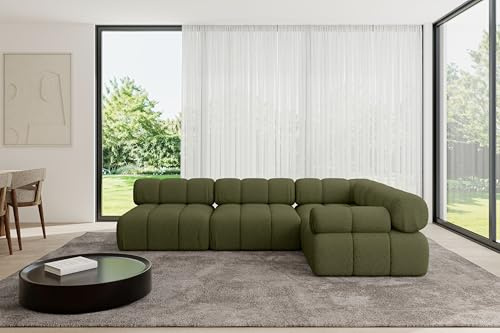 ALTDECOR Modulares Sofa Ecksofa in L-Form Corner modular Sofa Eckcouch Couch Wohnlandschaft Cauchsofa Polstersofa Mende-L2-285x190x70 cm Grün
