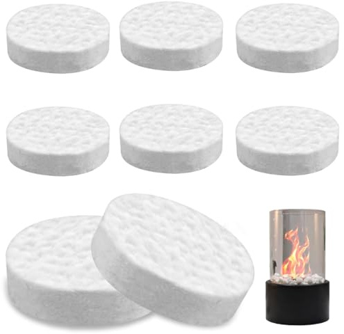 8 Stück Keramikwolle für Bioethanol, 86 x 86 x 25mm Kamin Keramikschwamm für Bio Ethanol Kaminofen, Bio Keramik Wolle, Keramische Wolle, Wolle für Indoor Gel Tischkamin, Längere Brenndauer (weiß)