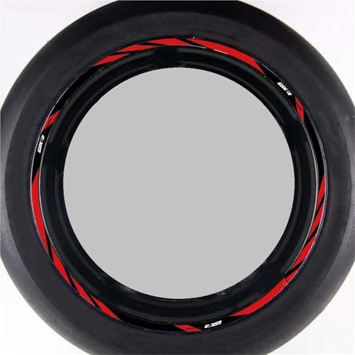 XWDPDNHHD Motorrad-Aufkleber Für Suzuki GSX 250 600 750 1000 150 GSX-R K1 K3 K4 K5 K6, Reflektierende Felgenaufkleber Felgenaufkleber-Set(ROT)