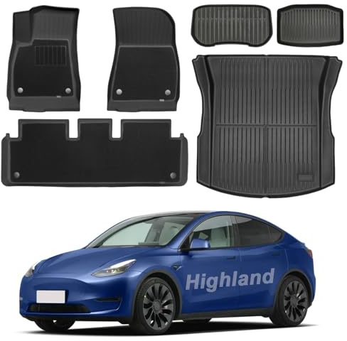 6 Stück Fußmatten für Tesla Model 3 2024 2025,Allwetter Kofferraummatten und Fußmatten aus TPE-Material,rutschfest und wasserdicht,Zubehör für Tesla Model 3 Highland 2024-2025, schwarz