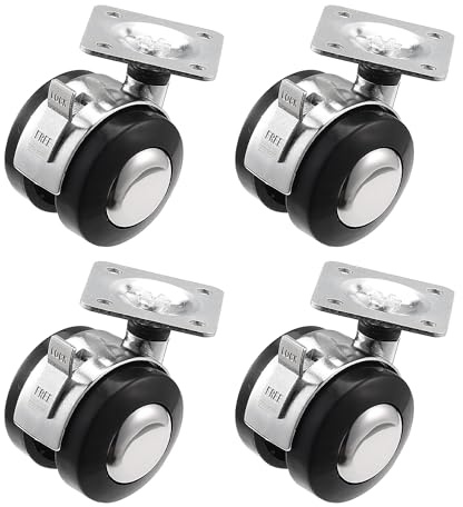 Henunem Lot de 4 roulettes Pivotantes,roulettes pour Meubles avec Double Blocage,Roue Universelle pour Vitrine en Verre,Libre Choix pour Aller avec Vitrine en Verre mit 1 Porte