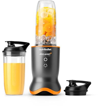 nutribullet Ultra X McLaren F1 Team - Blender Personnel 900ml & 700ml Gris | Blender à Smoothie, Tech Silencieuse, Cycle Automatique, Fonction Pulse, Gobelets 900/700ml, 2 Couvercles, 1200W, NB1206GO-MC