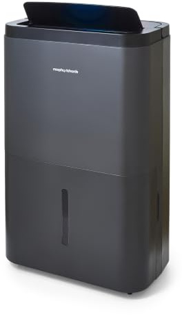 Morphy Richards PureFresh 30L/Day Dehumidifier, 60m2, Laundry Mode, Extra Long 2m Cord, HEPA Carbon Filter, Low Noise, Premium Air Flow,Touch Control, Smart Function, Defrost, Air Purifier, 380w