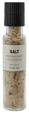Nicolas Vahé Meersalz White Wine & Shallot 310 g | Salz mit Weißwein & Schalotten | Gourmet Würzsalz für Fisch, Geflügel & Saucen