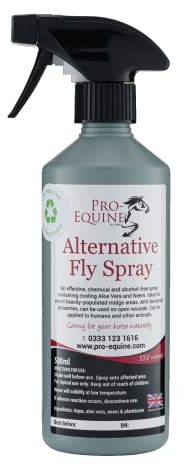 Pro-Equine Alternative Fly Spray 500ml Natural Neem and Aloe Vera antibacterial repellent for fly and wound protection.