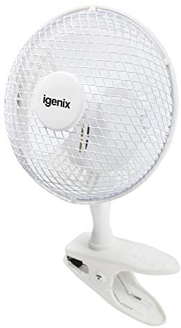 Igenix DF0006 Clip on Desk Fan, 6 Inch, 2 Speed, Quiet Operation, Ideal for Home and Office Use, Portable Clip Fan, White (Pack of 3)