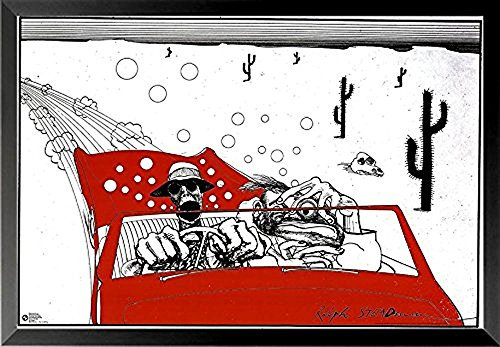 buyartforless FRAMED Hunter S. Thompson Fear and Loathing By Ralph Steadman 36x24 Art Print Poster