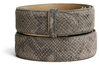 VaModa Ledergürtel Krokoprägung 4cm Wechselgürtel Jeansgürtel Belt 40 mm | Gürtel für Damen Herren 4,0 cm | Modell 'Bali' | ohne Schließe | Farbe Grau, Länge=100cm, Druckknopfsystem