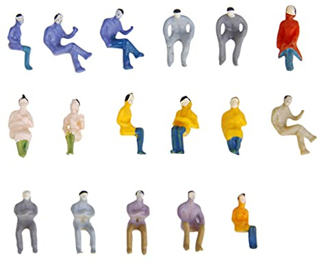 Sharplace Lot de 100 Personnages Assises de Miniature Peinte à l'Échelle 1:100, Mini Figurines pour Modélisme Trains, Diorama, Maquette