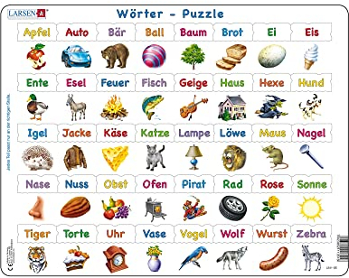 Larsen LS41 Lesen Lernen: Einfache Wörter aus 23 Kleinbuchstaben, Deutsch Ausgabe, Rahmenpuzzle mit 40 Teilen