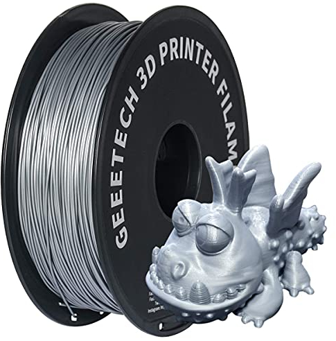 GEEETECH Filament PLA 1.75mm for 3D Drucker 1kg Spool, Silber