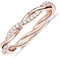 PAVOI 14K Gold Plated Cubic Zirconia Twisted Rope Eternity Band Rose Gold for Women Size 6