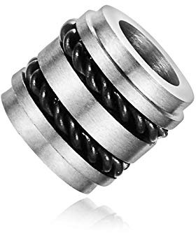 Beads Perlen Bart Perle Edelstahl DIY Metall Großloch 6mm Designperlen CNC Firestone Beads Nr.13