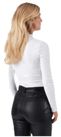 ONLY Women's Onlemma L/S High Neck Noos Jrs Tank Top, Egret, M UK