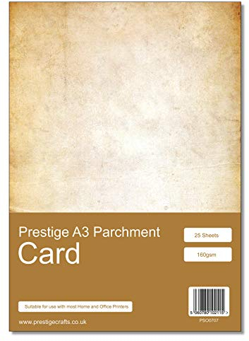 Prestige Old Style - Antique Vintage - Parchment Card - Craft Card - Menu Card - A3 Size - 160gsm - 25 Sheets