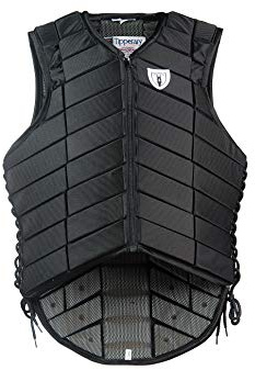 TIPPERARY EQUESTRIAN Horse Riding Eventer Vest - English Style Protective Horseback Riding Apparel - Flexible Customizable Fit Body Protector - Black - TM