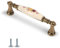 HERCHR Manijas de cerámica para cajones, 128mm manijas de gabinete Vintage Tirador para Cajón con Perilla de gabinete de Cocina con patrón de Flor de Bronce Antiguo para Armario de cajones