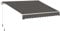 Outsunny 3 x 2m Manual Window Awning Canopy Garden Outdoor Shelter Patio Sun Shade UV Blocker Light Weight Aluminium Frame w/Hand Crank Grey