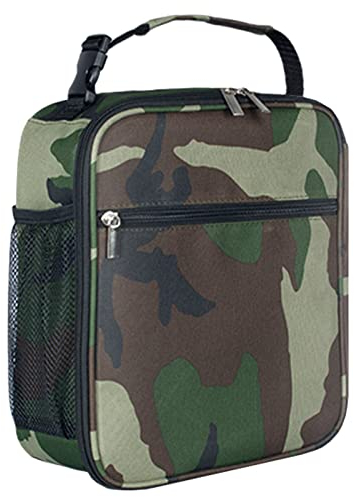 Lunch Bag for Men & Women, Insulated Lunch Bag for Boys Girls, Leakproof Portable kids Lunch Box With Bottle Holder And Clip On Handle, Keep Food Fresh And Warm For Work, School, Outdoor (Camo Green)