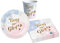 Kit Party Tavola Boy or Girl per 24 persone (88 pezzi: 24 piatti Ø18cm, 24 bicchieri 200ml, 40 tovaglioli 33x33cm) in carta compostabile eco-friendly