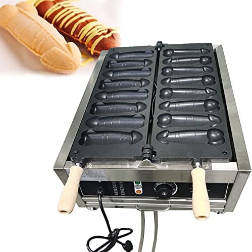 Gaufrier Electrique, Machine à Gaufre, Appareil à Sandwich Commercial, Contrôle de Température à 50-300°C, Affichage LED et Poignée Cold Touch, Interrupteur de Sécurité, Acier Inoxydable,Style2