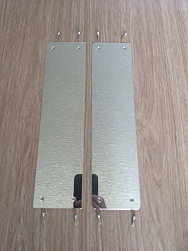 1 Piece of Door Metal Push Finger Kick Plates Satin Anodised Alumunium - Rounded or Square Corners (Rounded Corners, 300mm x 75mm)