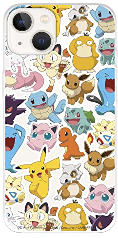 Official Pokemon Case for iPhone 14, Pokemon Sticker Pattern to Protect Your Mobile Phone, Flexible Silicone iPhone Case with Official Pokémon License