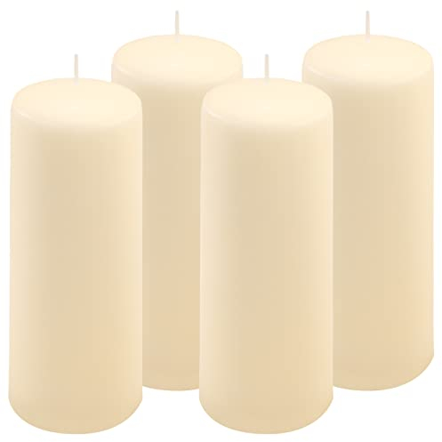 Stumpenkerze creme Höhe 20 cm Ø 7,5 cm lange Brenndauer Rund-Kerze Säulenkerzen Kerzen-Deko Tafelkerzen Weihnachts-Kerzen Hochzeit Xmas (4)