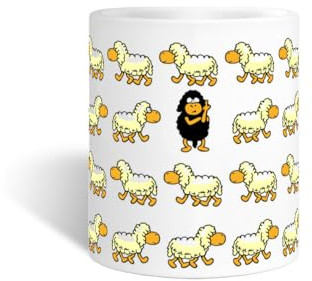 latostadora Taza Divertida para Regalar Oveja Negra - Se Diferente - Tazas de café grandes, graciosas, bonitas para el desayuno - Regalos originales - 325 mL - ref. 5477885