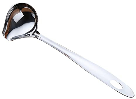 Sauce Ladle Stainless Steel Spoon Gravy Spoon Mint Sauce Long Soup Ladle for Use in The Kitchen When Drinking Soup