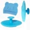 Baby-Badebürste, Babywiegenkappenbürste, Silikon-Massagebürste, Babykamm, Kinderkamm (3 Stück) (blau)