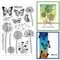 GLOBLELAND Transparente Stempel mit Schmetterlingslöwenzahn, für Bastelarbeiten, Scrapbooking, Wildblumen-Silhouette, Silikon, transparent, für Kartenherstellung, Fotoalbum, Tagebuch, Heimdekoration