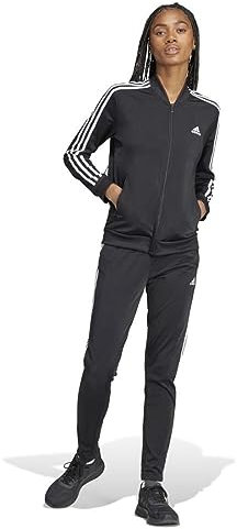 adidas Femme Essentials 3-Stripes Track Suit, Black/White, XS