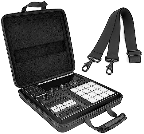 Musiin Hartschalen-Reisetasche für Native Instruments Maschine+PLUS NI MK3 Drum Controller, analoge Gerätehülle mit Riemen, Schwarz