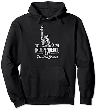 Celebrate Independence Day with our Statue of Liberty Pullover Hoodie