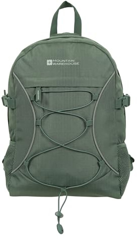 Mountain Warehouse Bolt Rucksack - 18 Liter - Ripstop-Rucksack, Kompressionsgurte, mehrere Fächer, elastischer Kordelzug vorne - Für ganzjähriges Reisen, Camping, Herbst Hellgrün Einheitsgröße