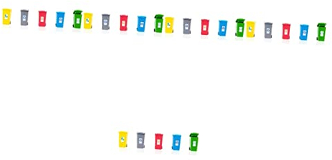 Toyvian 25piezas Mini Papelera De Forma De Basurero para De Accesorios para Maquetas y Decoración De Mesas De Arena Color y Diseño Aleatorio