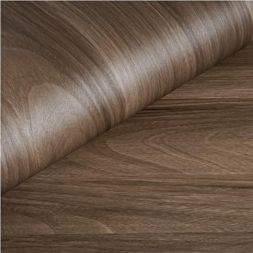 Livelynine Selbstklebende Tapete Holzoptik Dunkel 40CMx10M Abwaschbare Arbeitsplatte Folie Küche Holzoptik Nussbaum Folie für Möbel Holzoptik Wand Tapeten Wohnzimmer Schlafzimmer Klebefolie Holzoptik