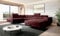 Easy4You Kastanienbraun Ecksofa Varberg Velours in U-Form 345 x 72 x 205 cm mit Schlaffunktion und Bettzeugbehälter - Schlafsofa mit Bettkasten - Eckcouch mit Stauraum - Stoff: Monolith 69
