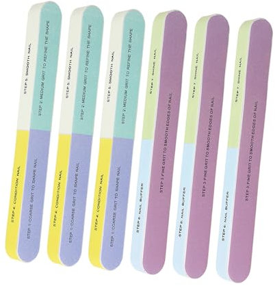 Lima de uñas de manicura, lavable en 7 pasos, multifuncional, 10 unidades para salón de belleza
