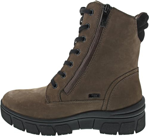 CAPRICE Damen Winterstiefeletten zum Schnüren aus Leder Wasserabweisend, Braun (Taupe Comb), 36 EU