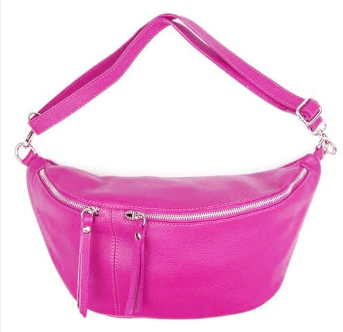 ECHT Leder XXL BODYBAG Bauchtasche UMHÄNGETASCHE CROSSBAG (pink)