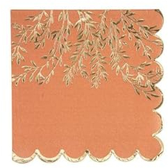 Serviettes terracotta et or x16