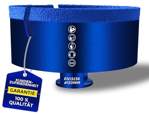 BERGMANN ® ∅ 120mm x M14 | Profi Fliesenbohrer Diamantbohrer Granitbohrer | Winkelschleifer Feinsteinzeug Fliesen Keramik Granit Flex