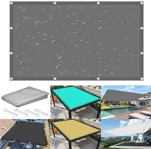 Sonnensegel Sonnenschutz Rechteckig 4.5 x 10 m 98% UV Schutz Sonnensegel Sandkasten mit Ösen Und Kordel,PES Polyester für Balkon Terrasse Garten Camping, Hellgrau