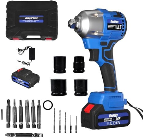 Akku Schlagschrauber, Bürstenloses 21V Schlagschrauber Kit, Schlagschrauber Mit Hohem Drehmoment und Schlagschraubern, Inklusive Akku, Schnellladegerät und Werkzeugtasche