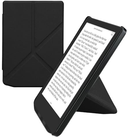 kwmobile Étui Compatible avec Pocketbook Verse/Pro/Color/Vivlio Light/Light HD Coque - Étui à Rabat magnétique Tablette eReader Similicuir - Noir